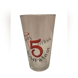 It's 5 o'clock Somewhere 14oz. Drinking Glass Jimmy Buffett Alan Jackson NWOT